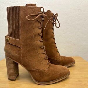 Michael Kors Suede Platform Lace-up Platform Boots Size 7